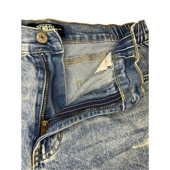 REWASH Women’s 31 High Rise Jean Shorts Distressed Stretch Denim - Picture 2 of 4